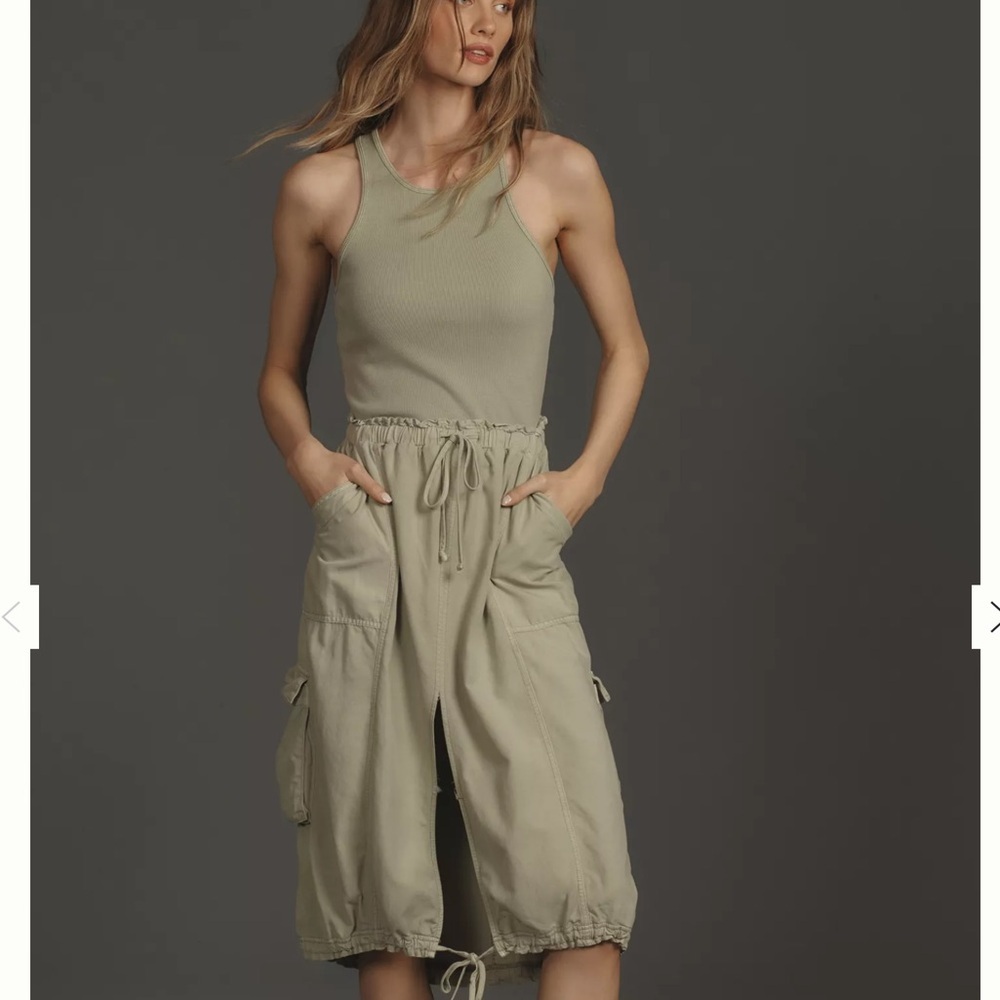 Daily Practice by Anthropologie High-Neck Tank Twofer Midi Dress Size M
